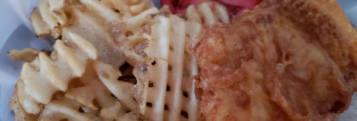 Dockside Dave's grouper & waffle fries